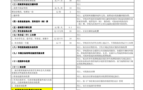 ac米兰赛程直播服务性收费和代收费项目及标准